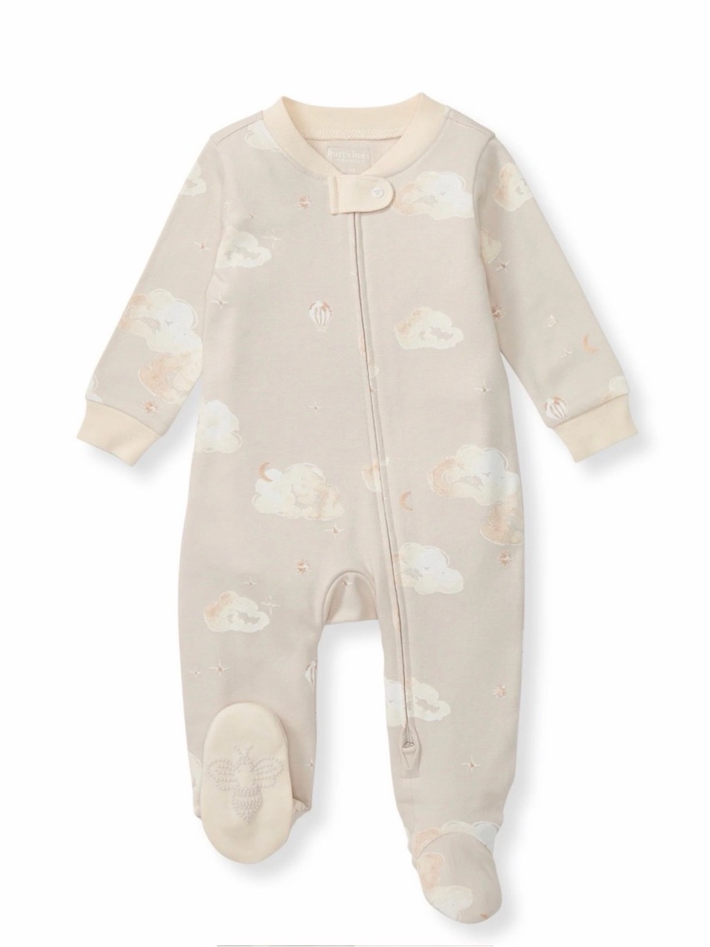 NWT good night sky organic cotton sleep & play - limestone
